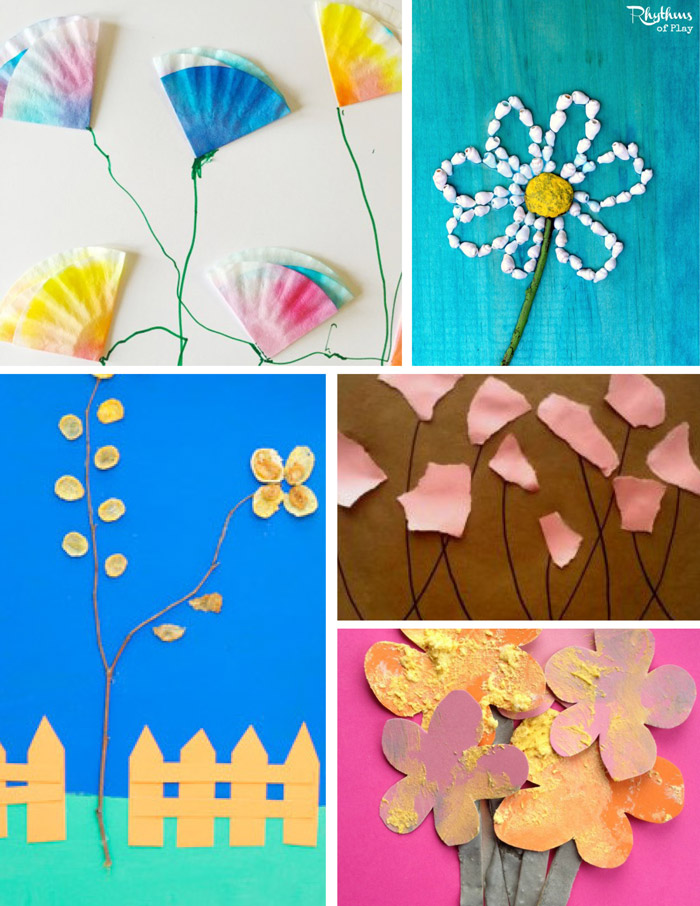 collage art for kids inspired by flowers