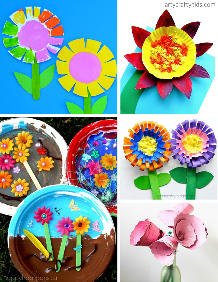 paper plate flower crafts for kids 