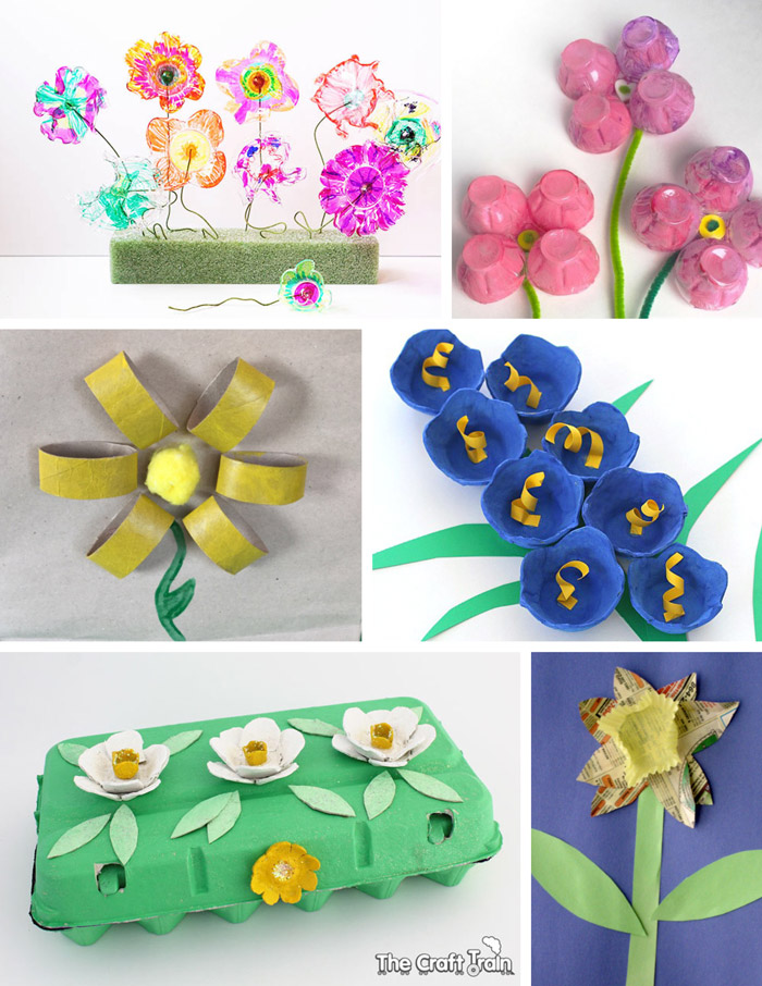 Flower crafts from recyclables