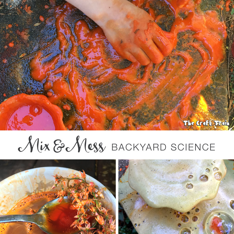 Mix and mess backyard science play for kids
