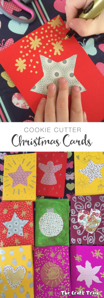 CHristmas cookie cutter cards – a simple Christmas craft for kids