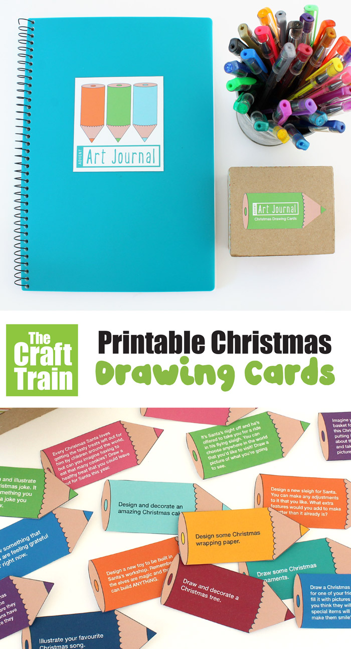 printable christmas drawing prompt cards for a DIY advent calendar