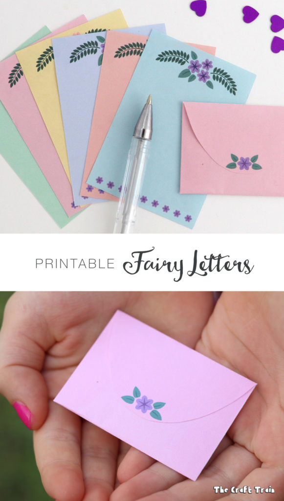 Write letters to the fairies with this free printable fairy-sized writing paper with matching envelopes