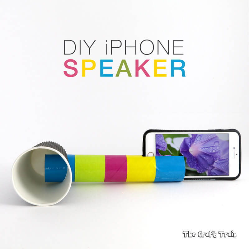 Make this simple DIY iphone speaker from a cardboard tube and paper cup