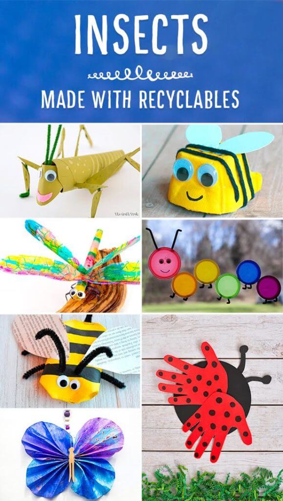 Lots of adorable insect crafts using recyclables