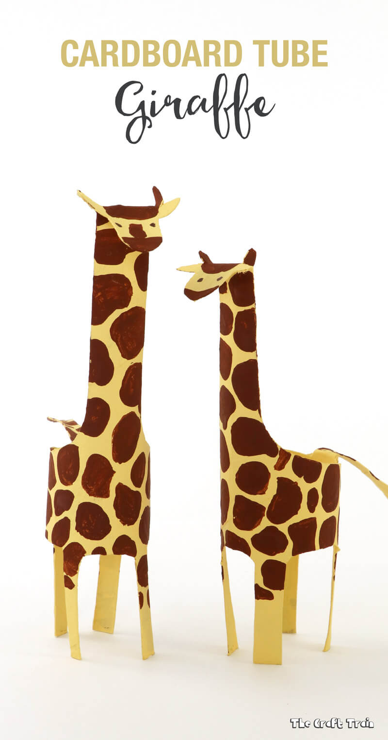 Create a giraffe from a cardboard tube using a simple cut and fold technique. This is a fun and easy animal craft for kids.