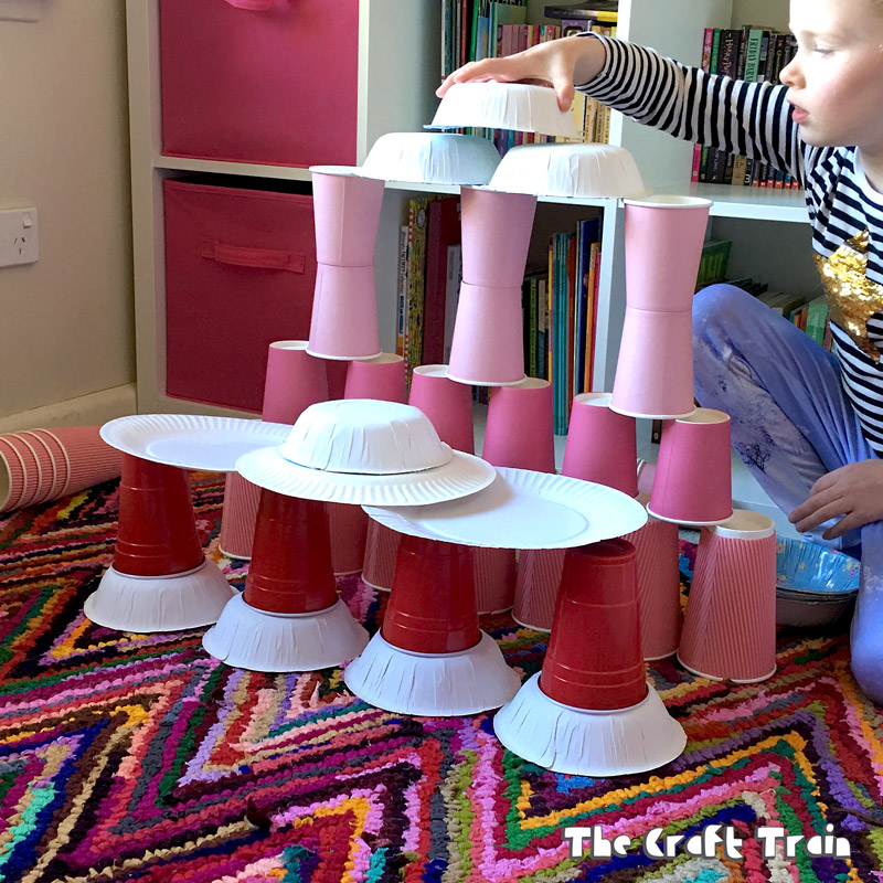 Paper cup and plate construction set