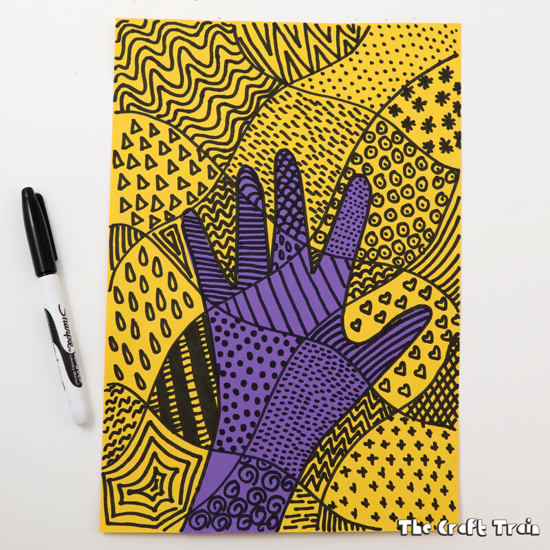 Handprint doodle art