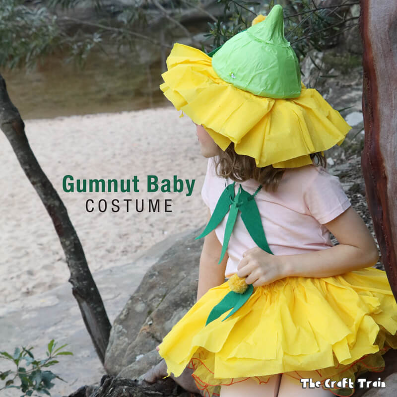 Easy gumnut baby costume from Snugglepot and Cuddlepie by May Gibbs