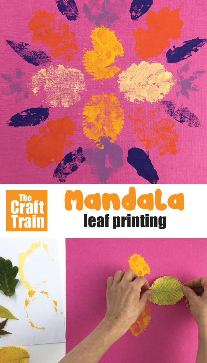 mandala leaf printing nature art project for kids