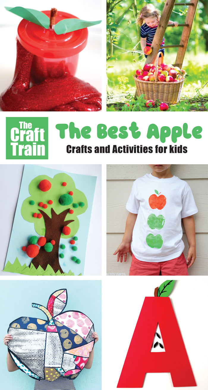 Apple crafts and activites for kids. A fantastic collection of over 40 ideas from apple art and stamping to learning activities, orchard field trips, sensory and fine motor play. The BEST apple ideas! #apples #applecrafts #appleactivites #kidsactivities #learningideas #harvestseason #thecrafttrain