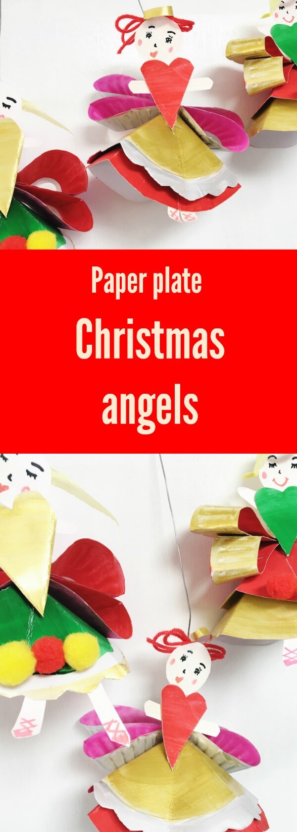 Paper plate Christmas angels – a fun and easy kids craft for Christmas #Christmas #christmascraft #paperplates #angel