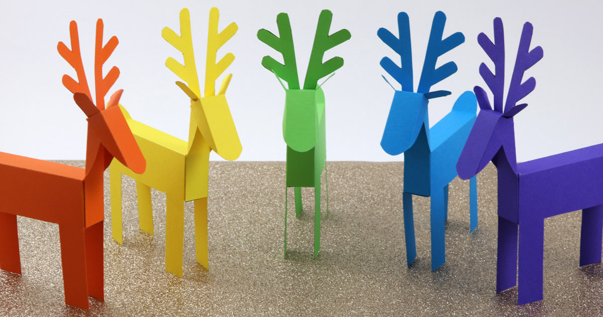 3d Reindeer Template Printable