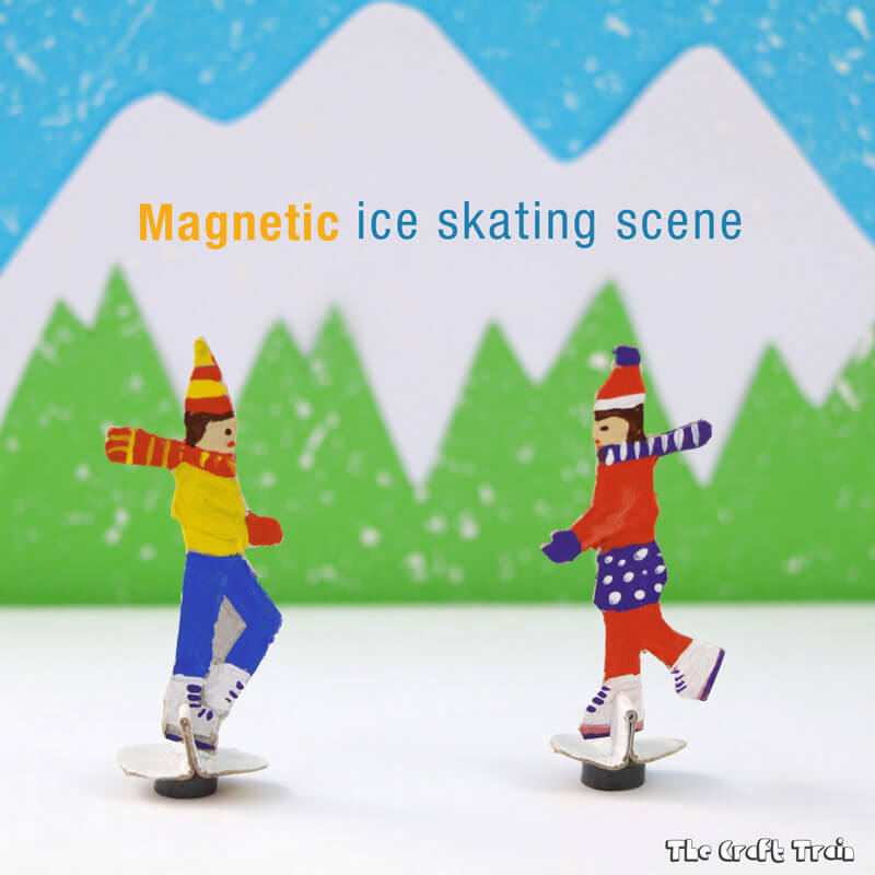Magnetic ice skating scene! This is a fun DIY toy and steam craft for kids
