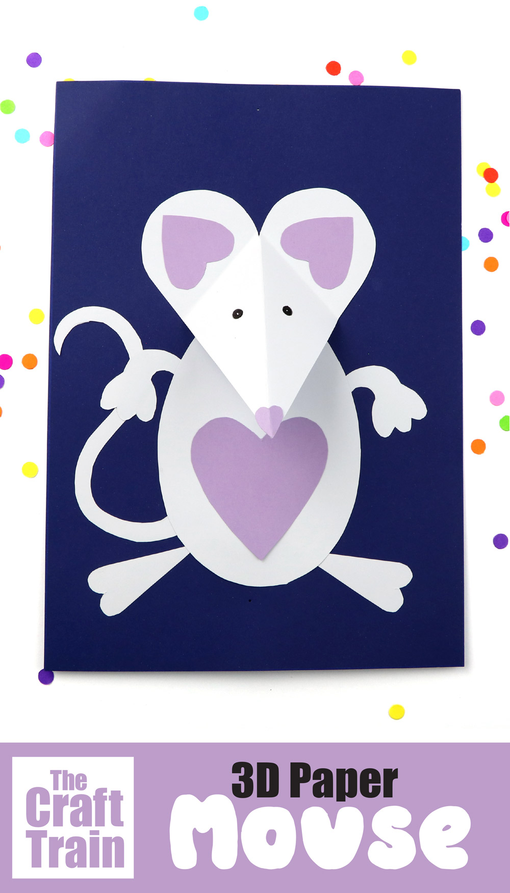 3D paper mouse craft for kids