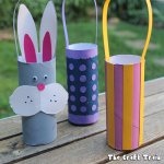 Paperroll Easter basket recycling craft idea for kids #Eastercrafts #recyclingcraft #Easter
