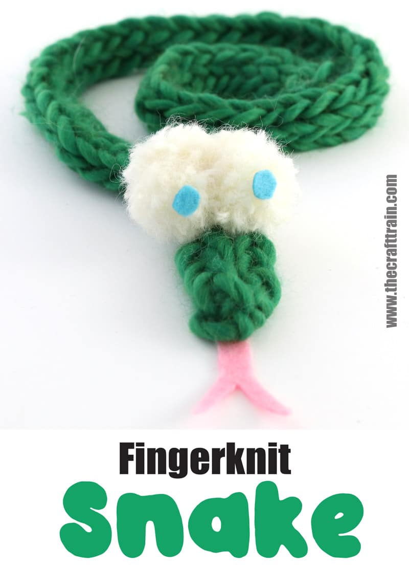fingerknit yarn snake craft for kids