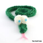 yarn snake craft for kids made from finger knitting