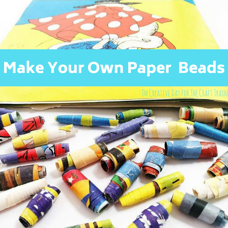 Make paper beads by upcycling old picture books. This is a fun craft for kids of all ages! #papercraft #kidscraft #beads #diy