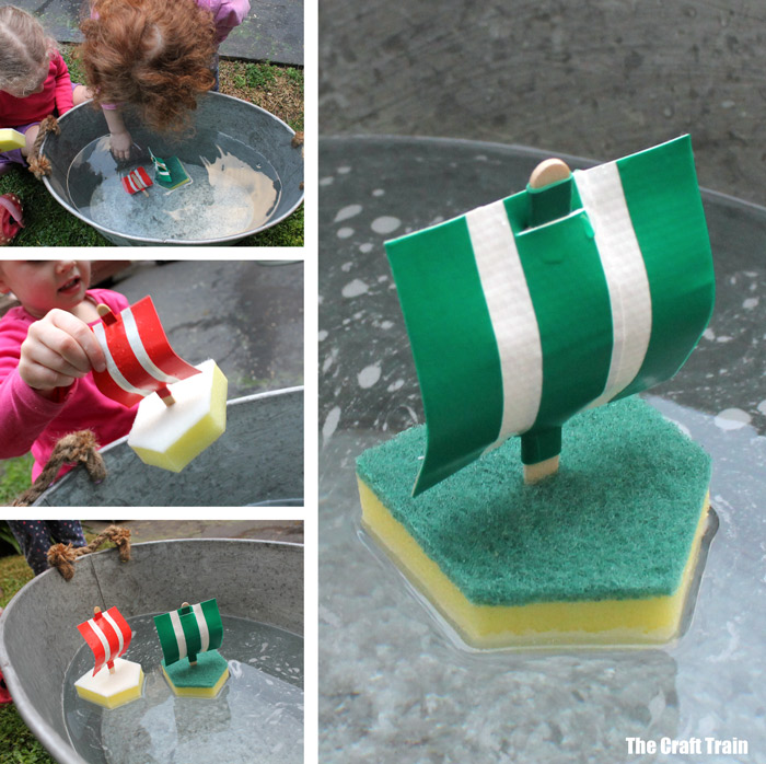 Easy sponge boat craft for kids