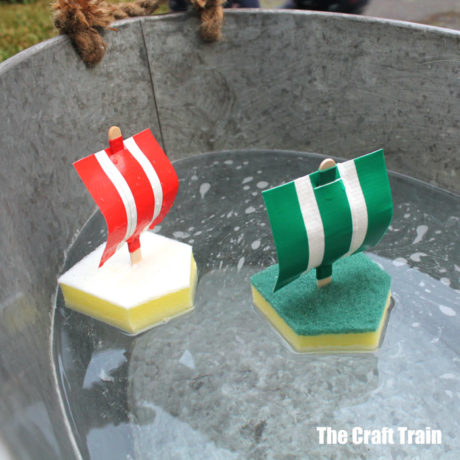 easy boat craft for kids using sponges