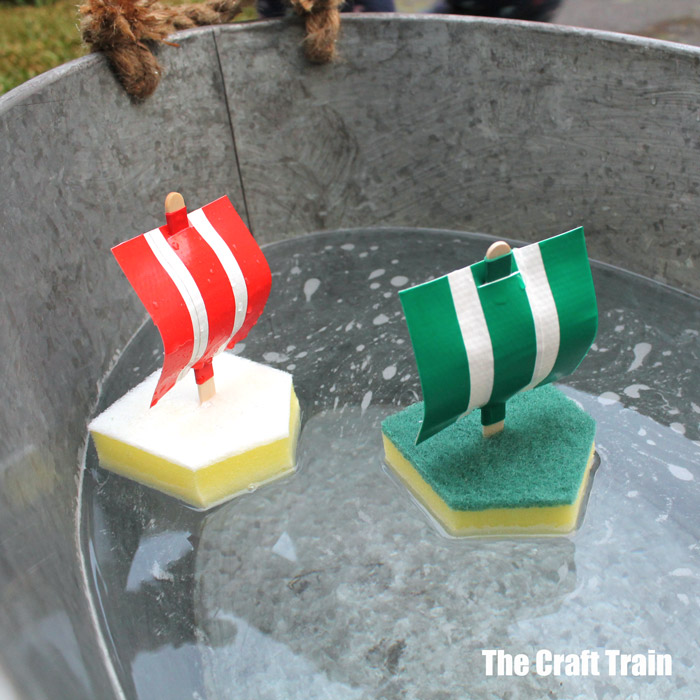 sponge boat craft DIY toy for kids