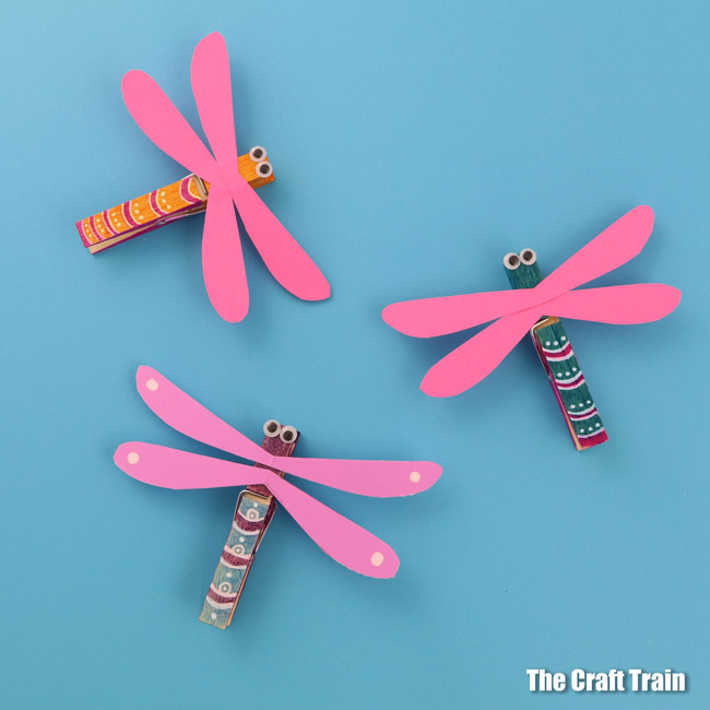 Dragonfly Kids Craft with Buttons and Popsicle Sticks