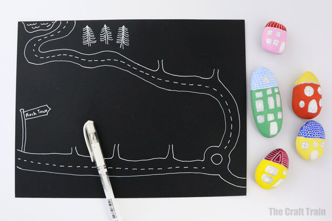 Draw a map for your miniature rock town, this idea has been inspired by the Rock Art Handbook by Samantha Sarles #rockart #rockarthandbook
