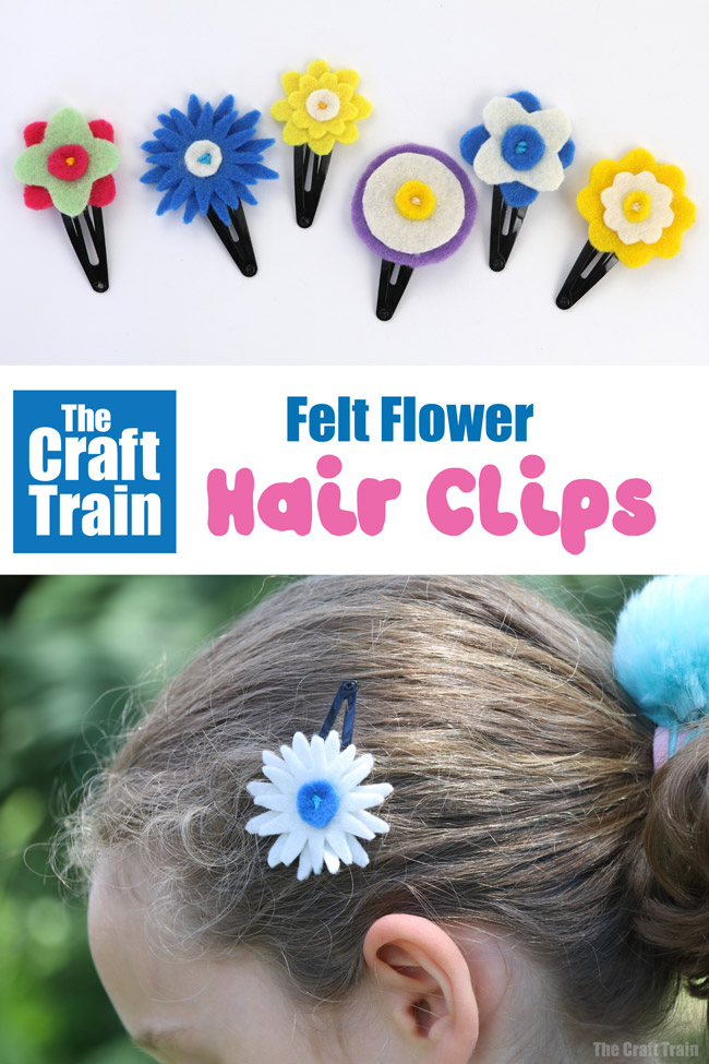 Felt flower hair clips - The Craft Train