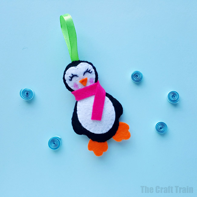Penguin felt ornament