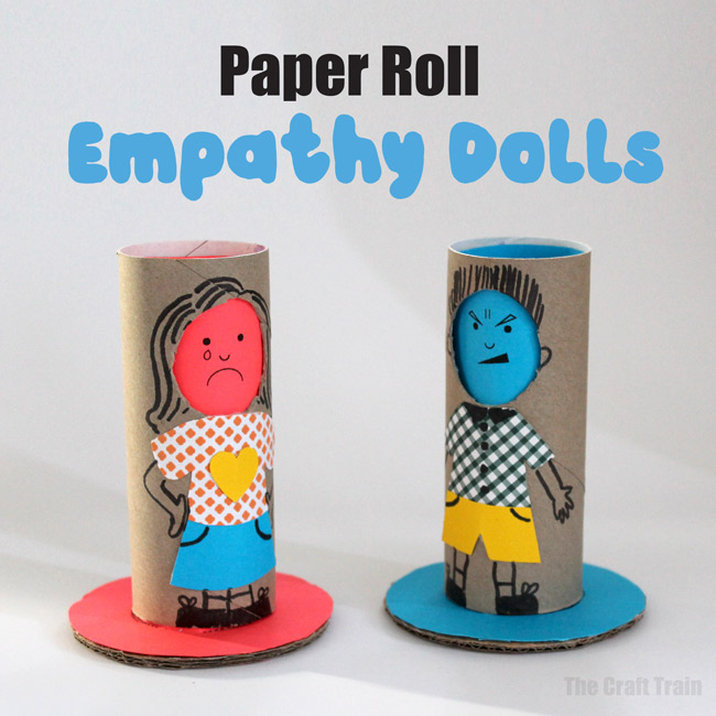 Empathy dolls for kids - help kids to understand and express big feelings and emotions with these paper roll dolls. Printable template included #empathy #empathydolls #emotions #learningforkids #paperrollcrafts #kidscrafts #craftsforkids