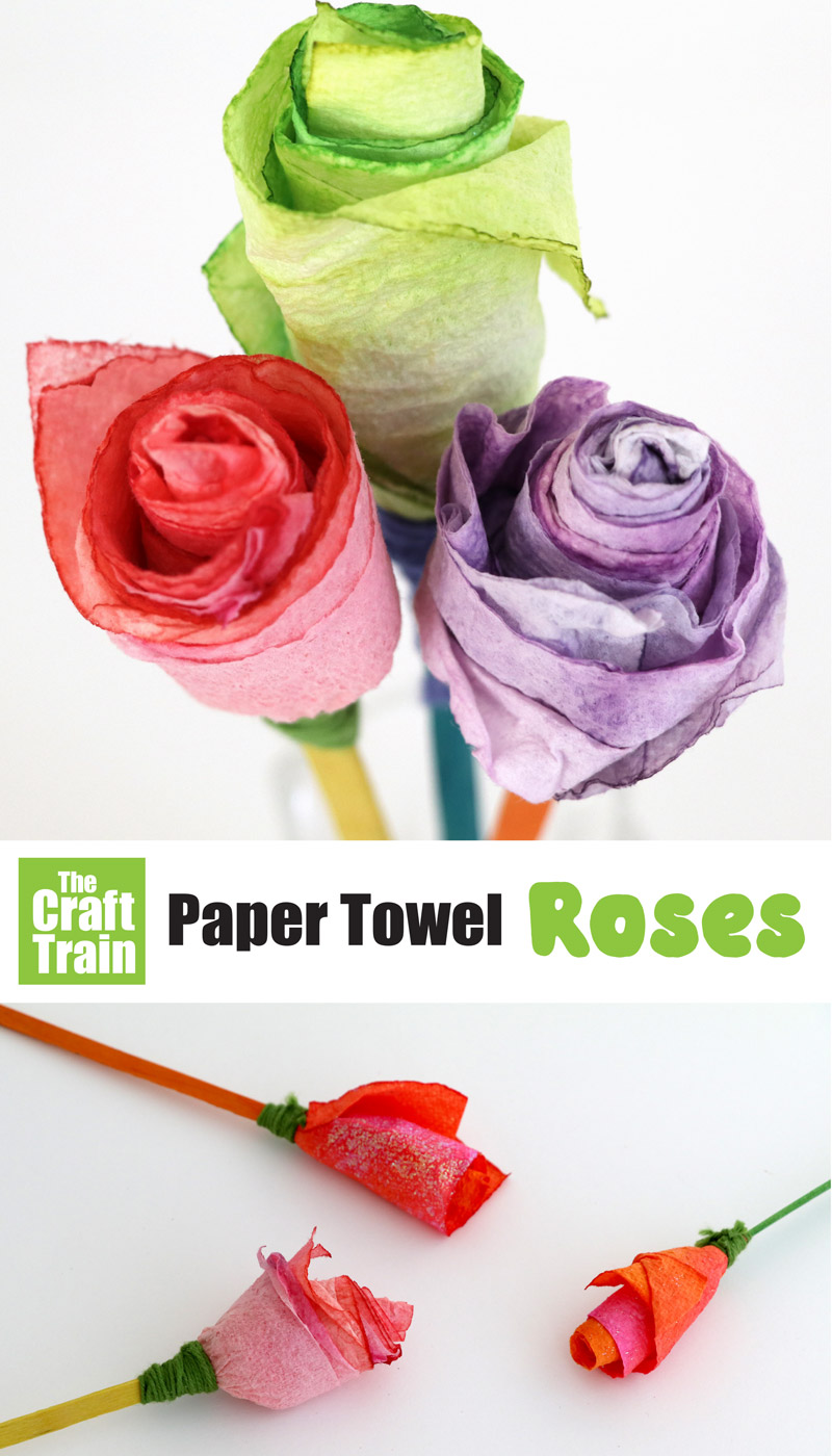how to make paper towel roses