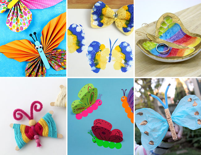 Butterfly crafts for kids #butterflies #spring #kidscrafts #kidsactivities #butterflycrafts