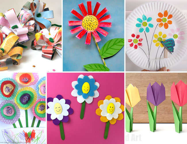 Easy flower crafts for kids #flowers #kidscrafts #spring #kidsactivities #flowers