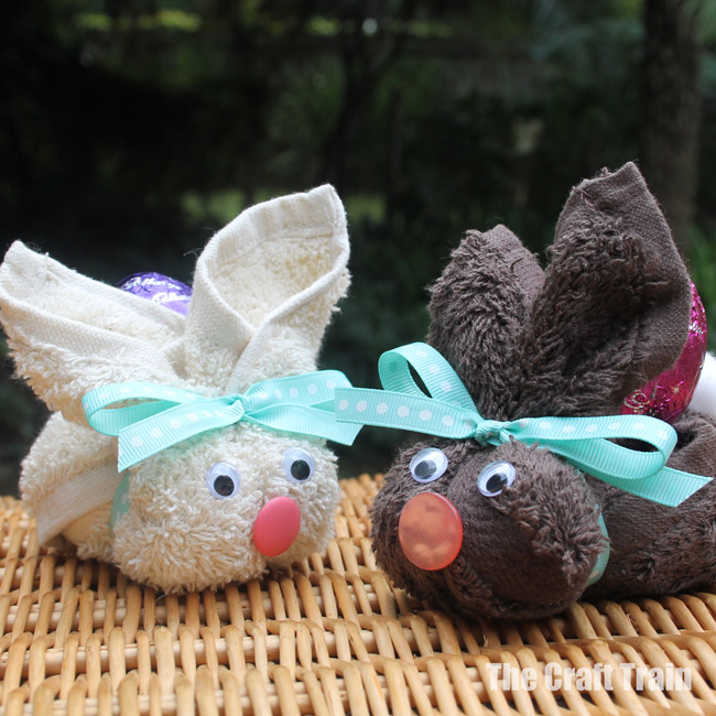 washcloth bunny craft - The Craft Train