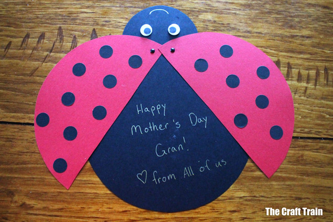ladybug card template for kids #mothersday #kidscrafts #templates #kidsactivities