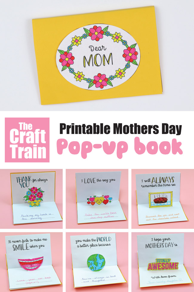 Mothers Day pop up book printable kids can make #mothersday #popup #kidscards