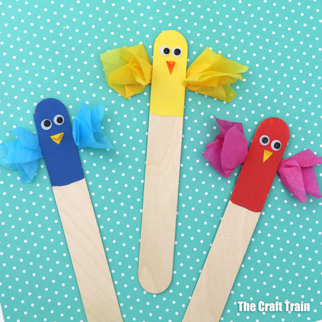 craft stick bird puppets