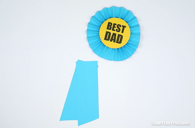 Paper prize ribbon fathers day card steps