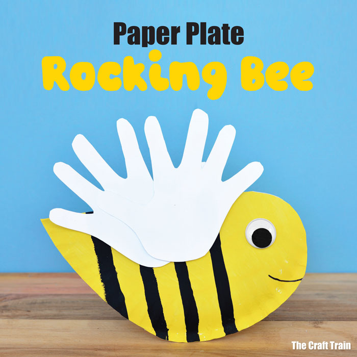 Paper plate rocking bee craft idea for kids