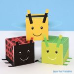 Cute bug craft idea for kids. Make 4 different bugs from 3D cubes with this printable template