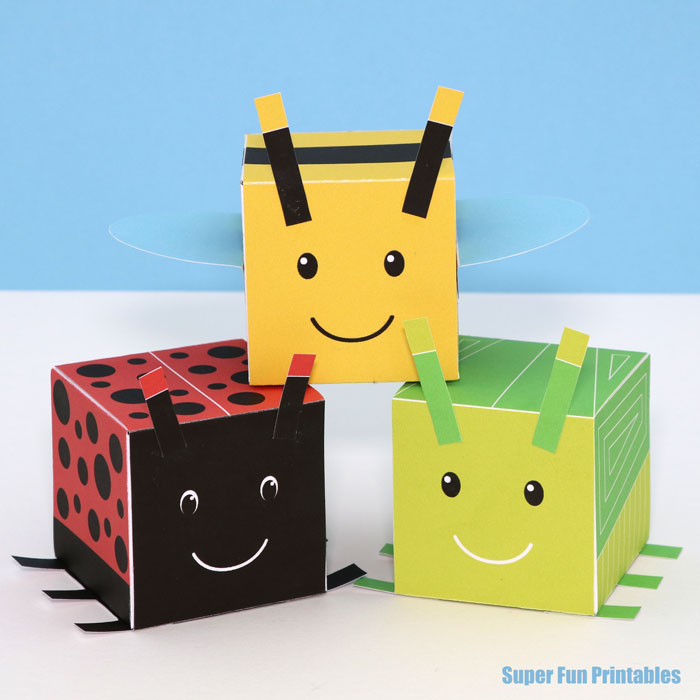 3D cube bugs paper craft