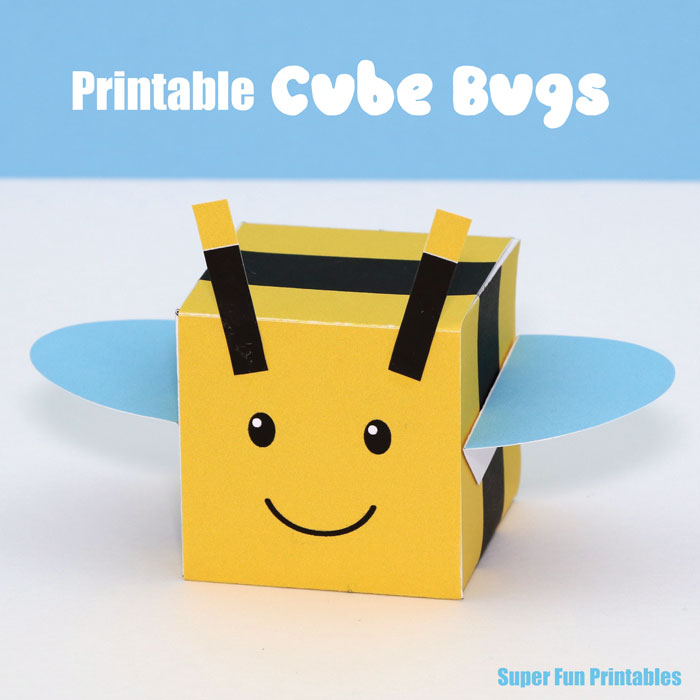 printable cube bee craft