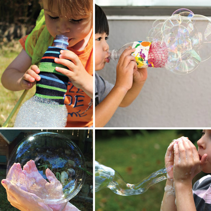 Bubble Playset with Wands Bubbles Kids Family Fun 4 Piece Set 