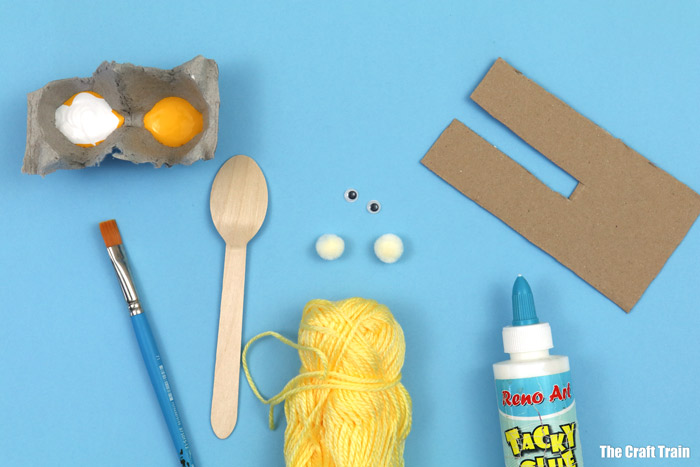 materials you will need to make a lion spoon puppet