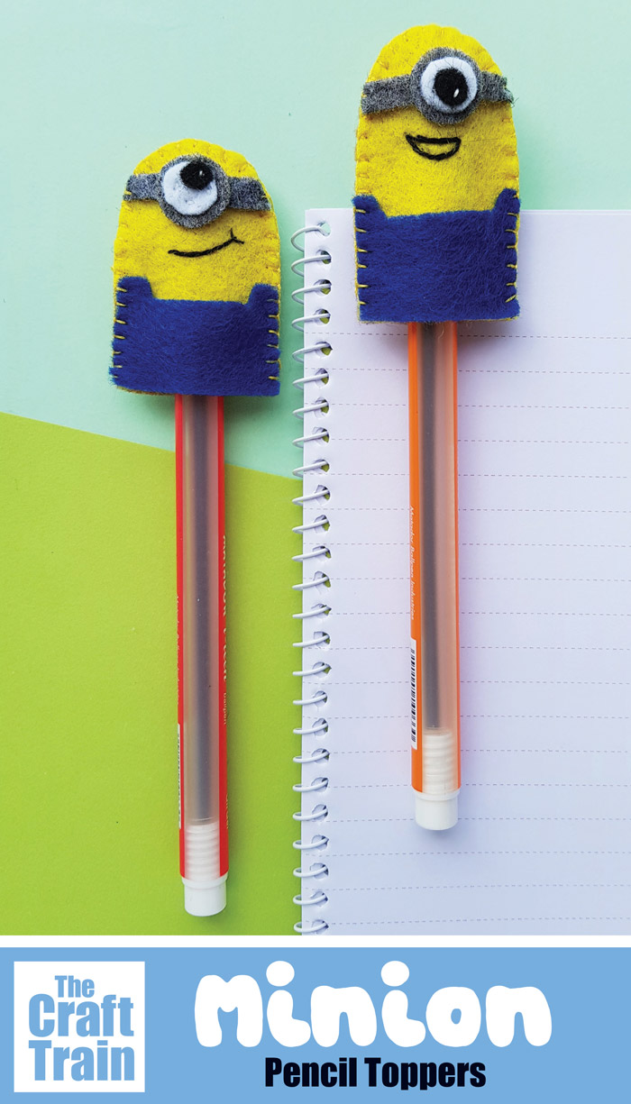 felt minion pencil topper sewing craft for kids