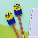 minion craft for kids - adorable felt pencil toppers hand-sewn with blanket stitch