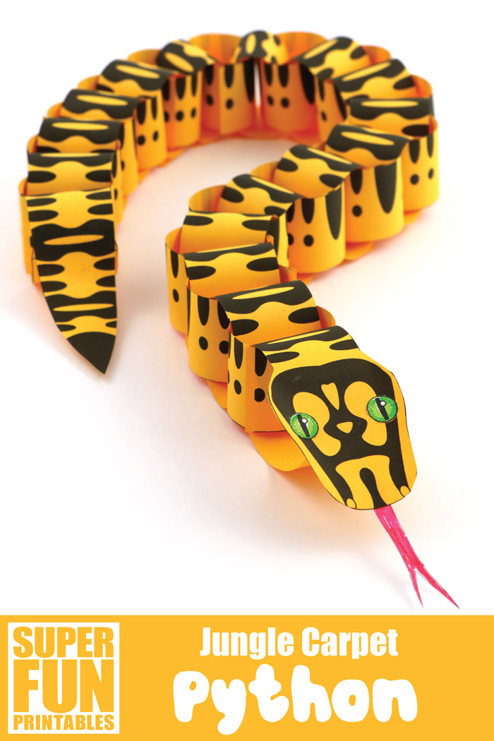Template to create a paper chain snake