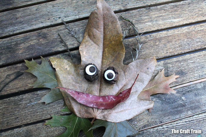leaf face nature craft for kids