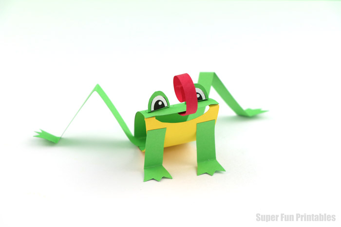 front view of a paper frog